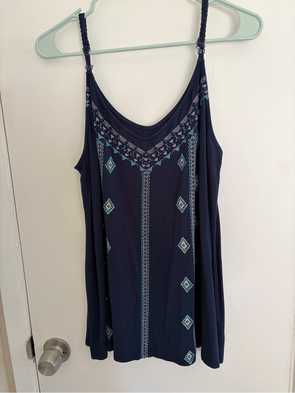 Torrid Super Soft Knit Navy Blue Embroidered Cami Tank Size 1X
